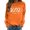 Orange, variant on Halloween Sweatshirt for Women Hoodless Sweatshirt for Comfort and Cozy Seasonal in Casual Fall and Winter Wardrobe Pink L
