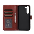 thumbnail image 4 of JTCASES for Samsung Galaxy S23 Plus 5G 6.6" 2023, Premium PU Leather Magnetic Wallet Case with Card Holder Lanyard Strap Kickstand Embossed Mandala Flower Pattern Cover for Women Girls, Brown, 4 of 7