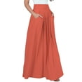 thumbnail image 6 of KOH KOH Long Flowy Cute Modest High Empire Waist Full Floor Length Pockets Casual Semi Formal Vintage Work Office Workwear Maxi Skirt For Women Coral Pink Peach XXX-Large US 22-24 NT325, 6 of 7