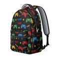 thumbnail image 2 of Game Controller Black Pattern Backpack for School, Cute School Bag with Adjustable Shoulder Straps and Padded Back, 15.3"x11"x7.1", 2 of 5