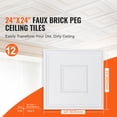 thumbnail image 2 of KFFKFF Drop-In Ceiling Panels, Pack of 12, 24x24 inches, Premium PVC, Simple to Install or Trim, Adhesive Ceiling Tiles for Decorating Homes or Offices, White with Geometric Design, 2 of 9