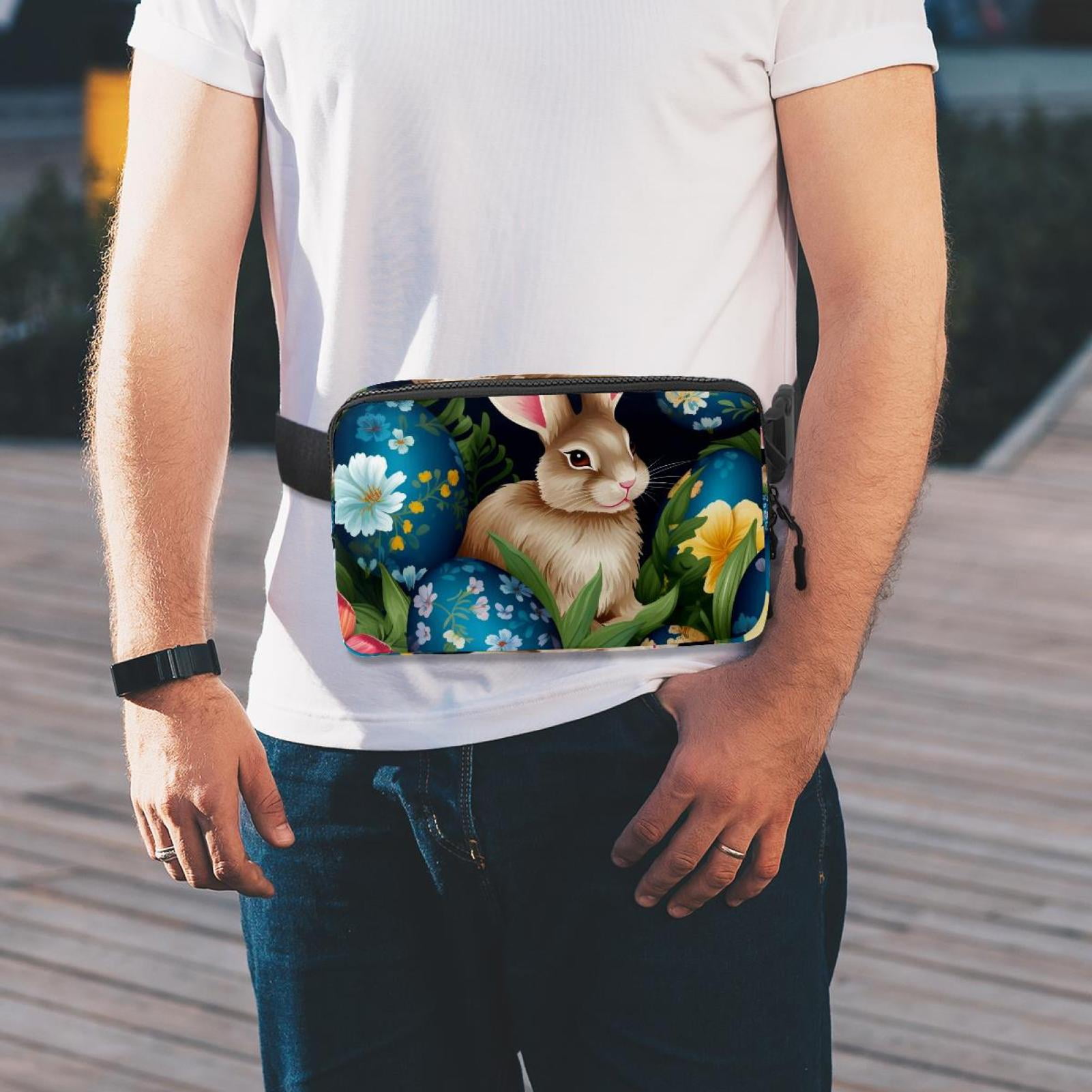 Easter Lightweight Adjustable Waist Bag Fanny Pack with Extension Strap - Unisex Fitness Running Belt