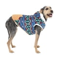 thumbnail image 5 of Vibrant Life Dog Clothes: Blue Print Fleece Hooded Jacket with Corduroy Trim, Size L, 5 of 8