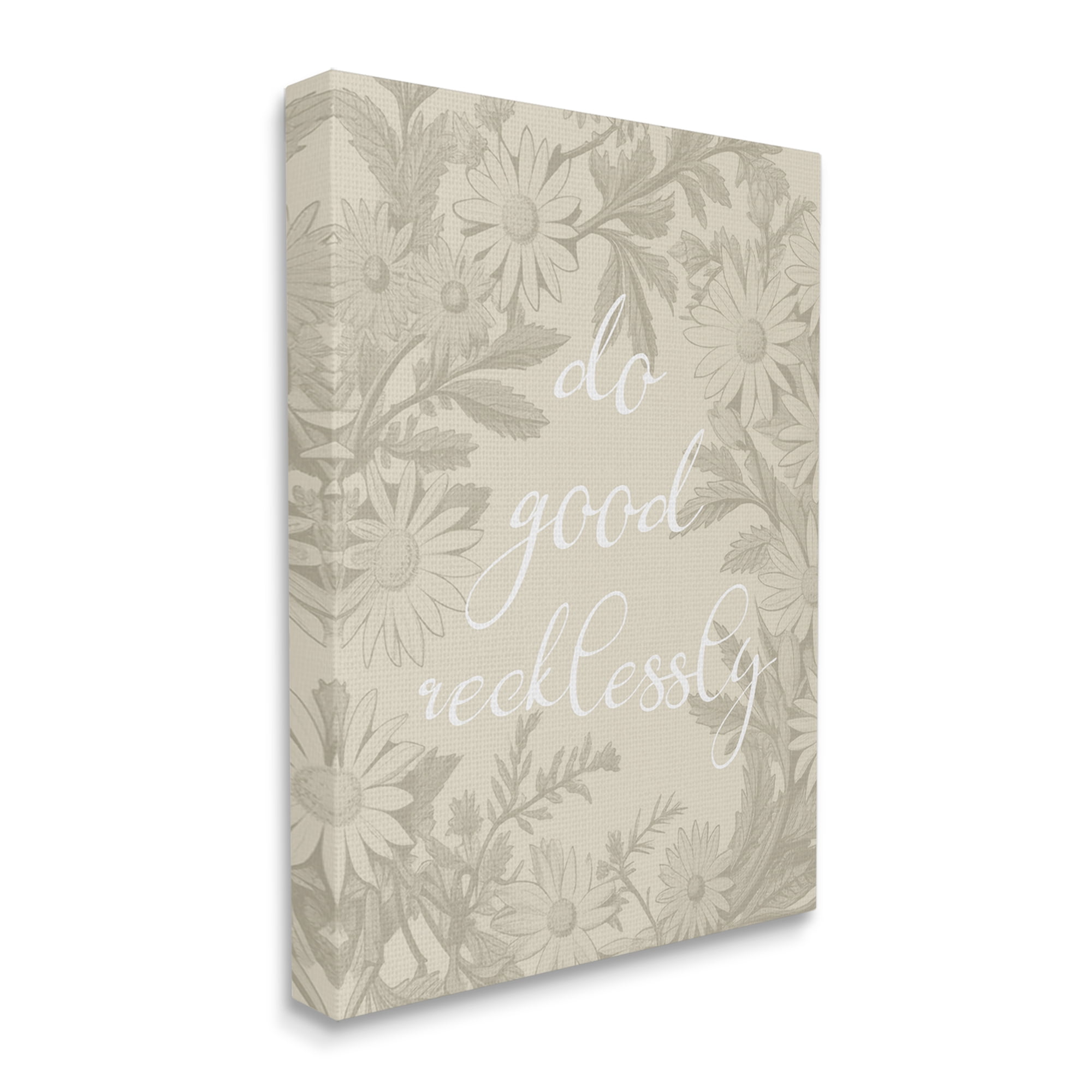Stupell Industries Floral Do Good Recklessly Botanical & Floral Painting Gallery Wrapped Canvas Art Print Wall Art, 24 x 30