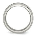 thumbnail image 2 of Auriga Stainless Steel Base with Brushed Black Ceramic Center Beveled Band for Women Size 8, 2 of 6