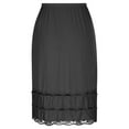 thumbnail image 4 of Kilaqueen Womens Basic Cotton Midi Skirts Casual Solid Color Half Slips Extender Lace Hem Underskirt Elastic Waist Knee Length Skirt, 4 of 6