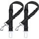 thumbnail image 1 of Arnés de transporte elástico de nailon de 2 piezas para perros, correa ajustable con función de absorción de impactos y mosquetón para perros y gatos (negro), 1 of 5