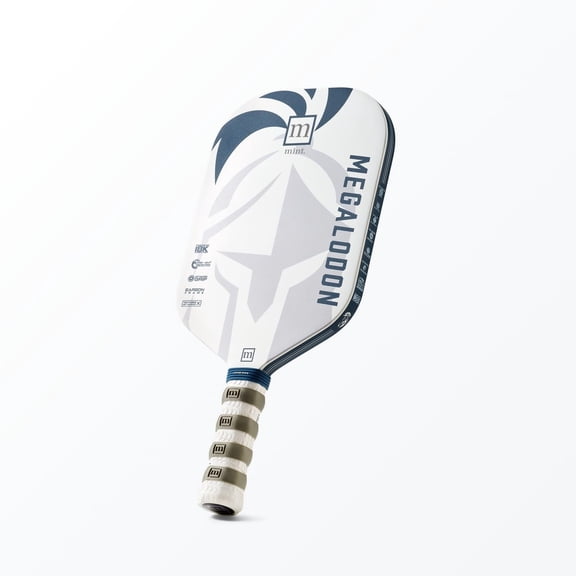 Mint Sport Megalodon Pickleball Paddle, 18K Carbon Fiber Face, 20mm Polypropylene Honeycomb Core, Elongated Handle, USAPA Approved