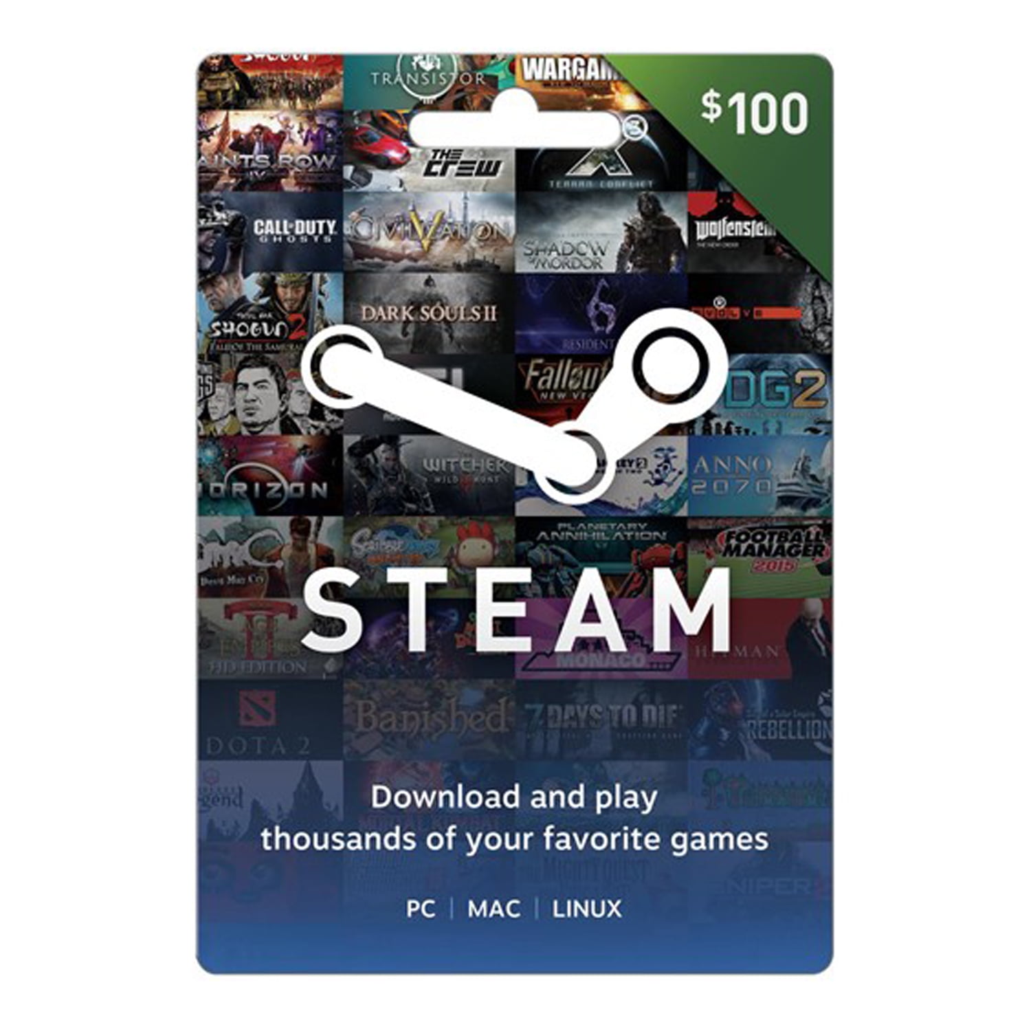 Steam 100 Giftcard Valve Physically Shipped Card Walmart Com Walmart Com