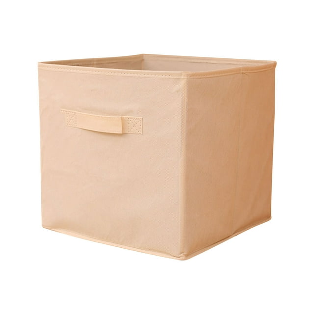 Large Rectangular Canvas Storage Basket, Foldable Toy Organizer Bins with Handles, Waterproof Clothes Storage Box for Nursery Home Closet Office Organization, Shelf & Toy Basket (12x12x12 In)