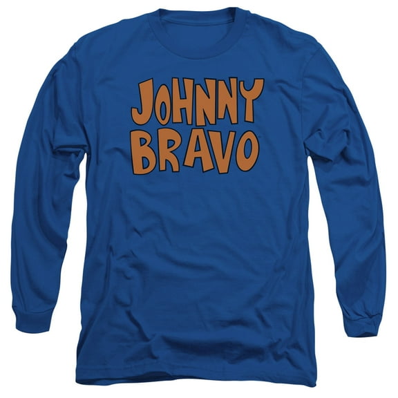 Johnny Bravo Jb Logo Long Sleeve Adult 18/1 T-Shirt  Royal Blue