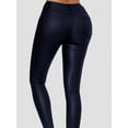 thumbnail image 3 of PU Leather Skinny Cropped High Waist Thermal Lined Pants, 3 of 4
