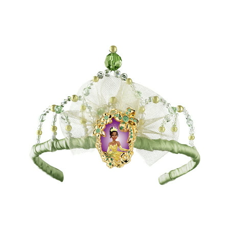 Costume Fairy Princess Tiana Queen Green White Tiara