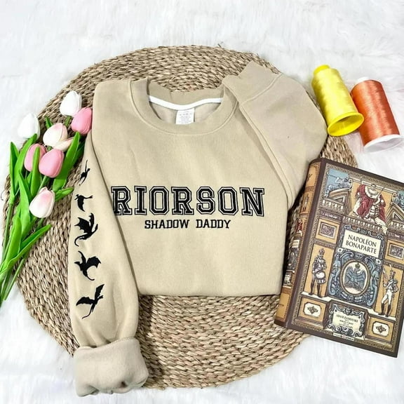 Embroidered Riorson Shadow Daddy Xaden Sweatshirt, Fourth Wing Reading Sweater, Riders Quadrant,Fantasy Reader, Unisex Sweatshirt-LINHKHA