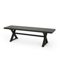 Noble House Behrens Aluminum Outdoor Bench, Antique Black