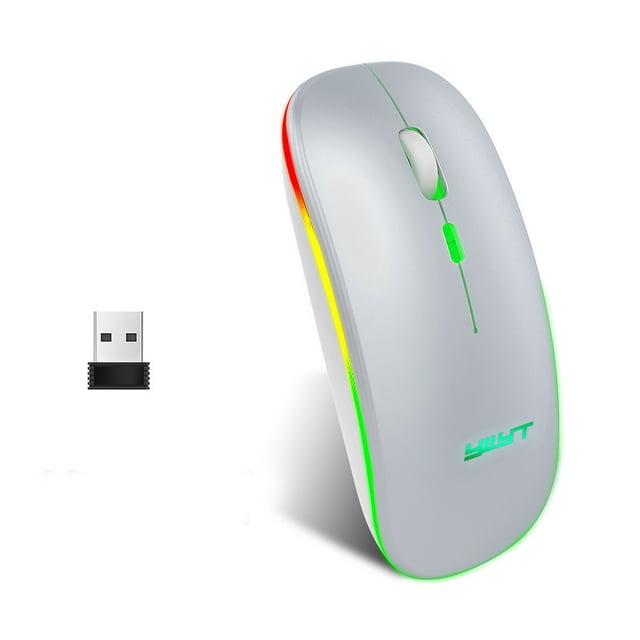 YWYT 2.4G Ratón inalámbrico Ratón delgado y recargable Funcionamiento silencioso 3 niveles Abanopi Dispositivo óptico