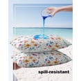 thumbnail image 4 of Outdoor Pillow Covers Throws Watercolor Bird Colorful Floral,Waterproof Pillow Cases Pack of 2 Pastoral Gradient Flowers on White,Durable Cushion Cover Pillowcase for Patio Balcony Couch Garden, 4 of 7