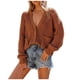 thumbnail image 1 of Moda mujer Casual manga larga cuello en V sólido señoras tejido suéter Tops Fridja  fksj2599, 1 of 6