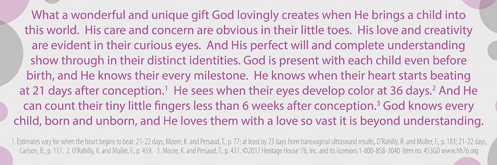 God Doesn't Make Mistakes Pro-Life Bookmark (Pack of 100)