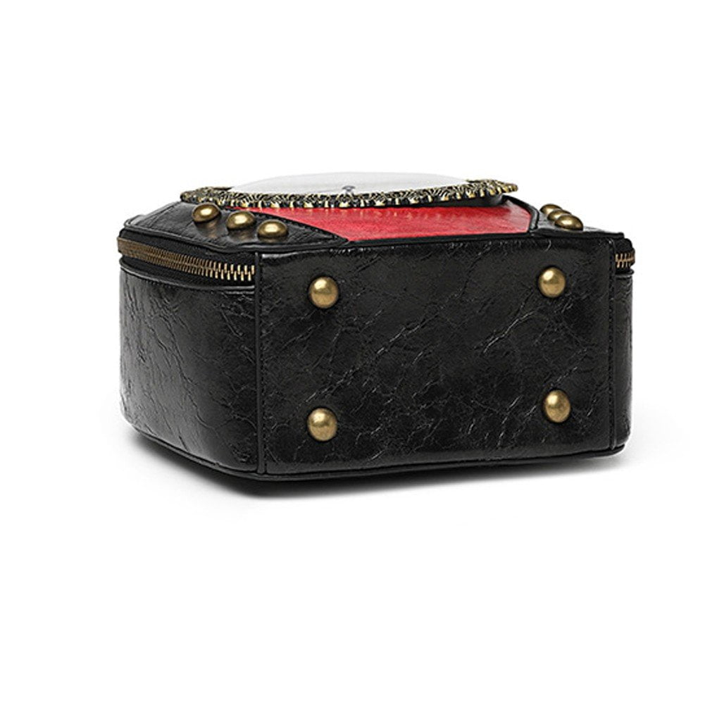 Jiibva Work Clock Handbag Antique Clock Design Messenger Bag Evening Party Crossbody Pu Leather Vintage Steam Messenger Bag