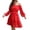 Red, variant on OSOLU Women Fashion Casual Solid Color Elastic Leaf Long Sleeve With Belt With Off Shoulder Chiffon Dress Fashionable Sundress Dresses For Women 2025 Elegant Classy