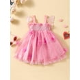 thumbnail image 3 of Bagilaanoe Toddler Baby Girl Party Dress Flower Sleeveless A-line Princess Dresses 6M 12M 18M 24M 3T 4T Kid Patchwork Tulle Skirt with Wings, 3 of 9