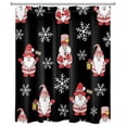 thumbnail image 2 of HVEST Funny Gnome Shower Curtain,Snowflakes and Cute Gnomes on Black Background Bathroom Shower Curtain Christmas Polyester Fabric Decor Curtain with Hooks, 60X72 inch, 2 of 6