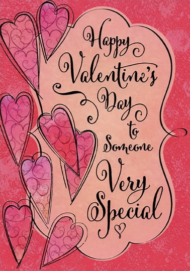 Happy Valentine S Day Someone Special Designer Greetings Pink Hearts With Thin Black Lines: Someone Special  Valentine's Day Card - Walmart.com