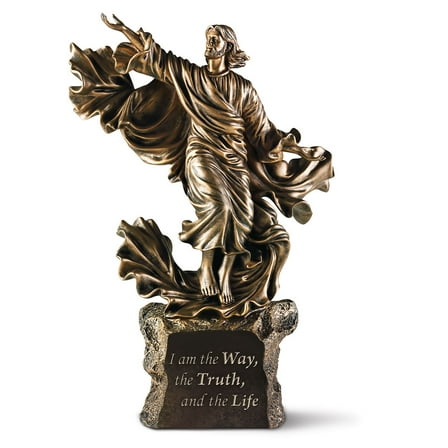 The Bradford Exchange The Way, The Truth, The Life Issue #3 from Light Of The World Sculpture Collection Religious Illuminated Cold-Cast Bronze Jesus Sculpture 11-inches