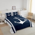 thumbnail image 3 of Erosebridal Anchor Bedding Twin Comforter Set,Nautical Theme Down Comforter,Stripes Decor,Reversible,2-Piece, 3 of 8