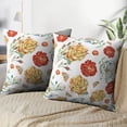 thumbnail image 3 of LALILO Throw Pillow Covers Colorful Floral Elegant With Pink Flowers Green Spring Accent Art Artwork Beautiful Set of 2 Square 18 x 18 Inch Pillowcase, 3 of 5