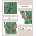 thumbnail image 2 of ANLIQI Mens Robe Lightweight 100% Cotton Summer Bathrobe Knit Long Sleeve Kimono Robe with Pockets (Army Green, M), 2 of 5