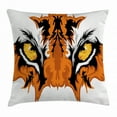 thumbnail image 1 of Eye Throw Pillow Cushion Cover, Tiger Eyes Graphic Mascot Animal Face Bengal Cat African Safari Predator Theme, Decorative Square Accent Pillow Case, 18 X 18 Inches, Orange Yellow Black, by Ambesonne, 1 of 2