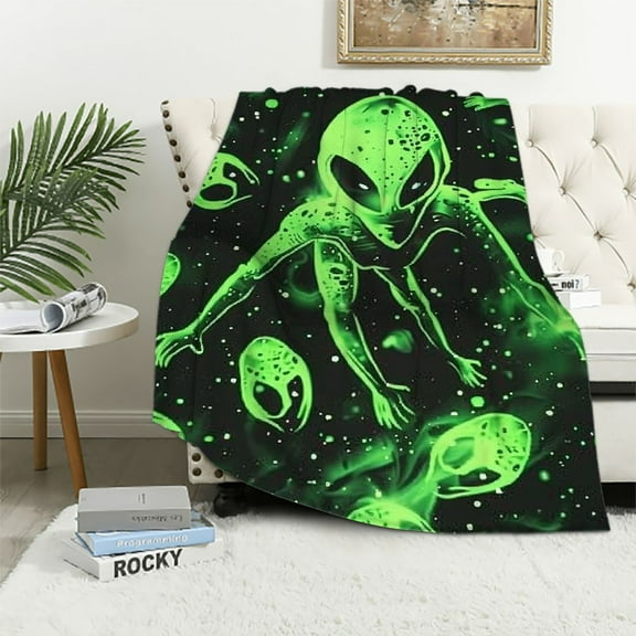 BCIIG Alien Throw Blanket Soft Cozy Plush Warm Fleece Blanket for Sofa Couch Bed   40x50in