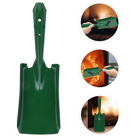 ULTNICE Metal Scoop Shovel Iron Green 1Pcs Fireplace Ash Cleaning