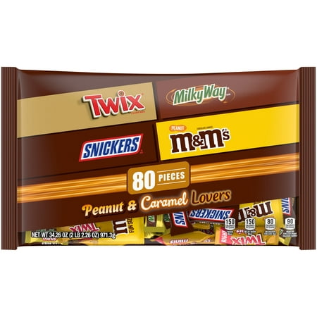 M&M's Peanut, Snickers, Twix, Milky Way Halloween Chocolate Candy - 34.26oz/80 Piece Bag
