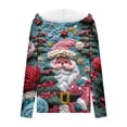 thumbnail image 4 of Women's Christmas Themed Zip-Up Hoodie - Fleece Lined Warm Flannel Coat with Pocket, Plus Size Sharpa Jacket with Hood for Fall Winter Holiday, 4 of 5