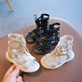 thumbnail image 6 of Toddler Baby Girls Gladiator Sandals Open Toe Rubber Sole Roman Shoes Zipper Outdoor Summer Sandals for Girls(Toddler/Little Kid), 6 of 7