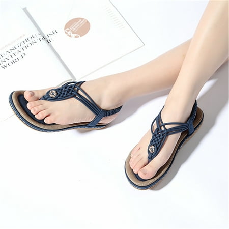 Socofy - Socofy Women's Comfort Sandals Clip Toe Slip On Flat Female ...