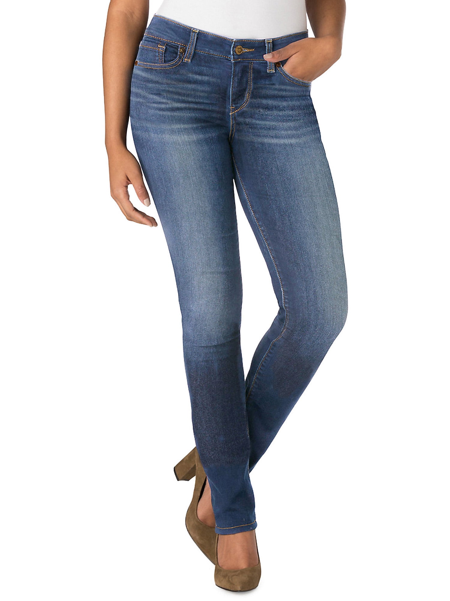 Signature by Levi Strauss & Co. Women's Modern Mid-Rise Straight Jeans ...