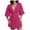 Hot Pink-02, variant on REALiKUN Women's Deep V Neck Puff Sleeve High Rise Flare Dress Elastic Waist Dress