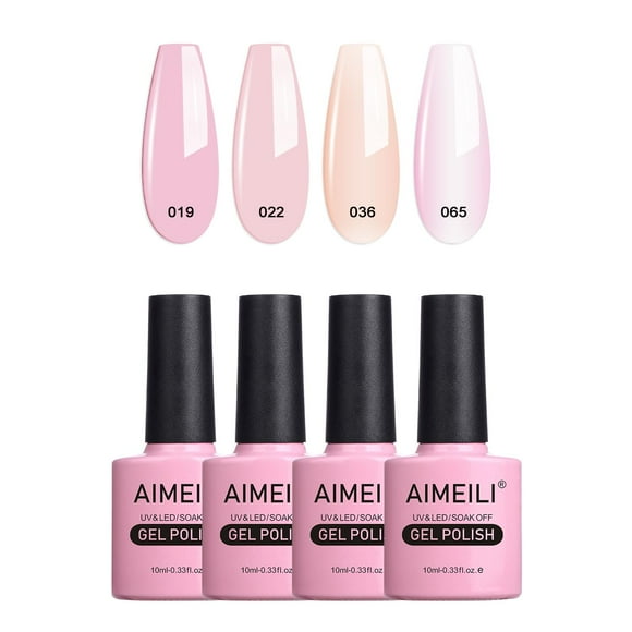 Esmalte de uñas en gel AIMEILI Nude, juego de 4 unidades de 10 ml, remojo con rayos UV/LED
