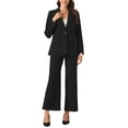 thumbnail image 2 of Conjunto de Blazer y Pantalones INSPIRE CHIC para Mujer, Saco de Una Botón para Oficina, Traje de 2 Piezas, Pantalones Negros, 2 of 6