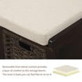 thumbnail image 6 of Topcobe Rustic Storage Bench, Entryway Bench with 3 Removable Classic Fabric Basket, Storage Bench with Removable Cushion, Espresso, 6 of 9