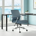 thumbnail image 2 of Mid Back Manager's Chair with Dillon Blue Fabric and Chrome Base, 2 of 8