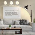 thumbnail image 5 of Industrial Floor Lamp Adjustable, Rustic Farmhouse Reading Lamp in Aged Black Finish, Modern Standing Lamp with Remote Control Metal Shade for Living Room Bedroom Study Room Office Hotel, 5 of 8