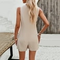 thumbnail image 4 of Riforla Spring/summer Casual Solid Color Sleeveless Jumpsuit Shorts Jumpsuits for Women Beige XL, 4 of 6