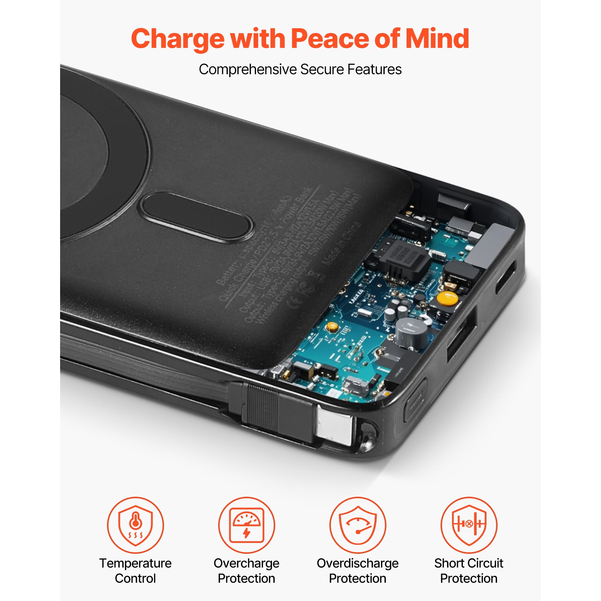 KFFKFF Magnetic Power Bank, 10000 mAh Portable Charger with Wireless Compatibility, Smart LED Display, Foldable Stand, and Fast Charging for iPhone16/15/14/13/12 Series, Samsung, Huawei