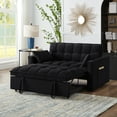 thumbnail image 3 of 4 in1 Loveseat Sofa Bed with Armrests & Storage Pockets, Multi-Function Tufted Pull-out Sofa Bed with Adjustable Backrest and Pillows, Convertible Loveseat Sofa Couch, 3 of 12