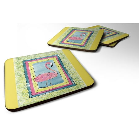 - Set of 4 Flamingo Foam Coasters